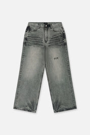 Iron Haze Denim Franco Wide Leg Jeans - Front View | RTA