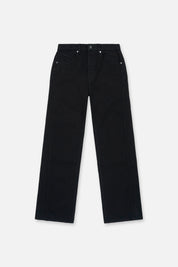 Black Denim Zed Straight Leg Jean with 3D Cross Details - Front View | RTA