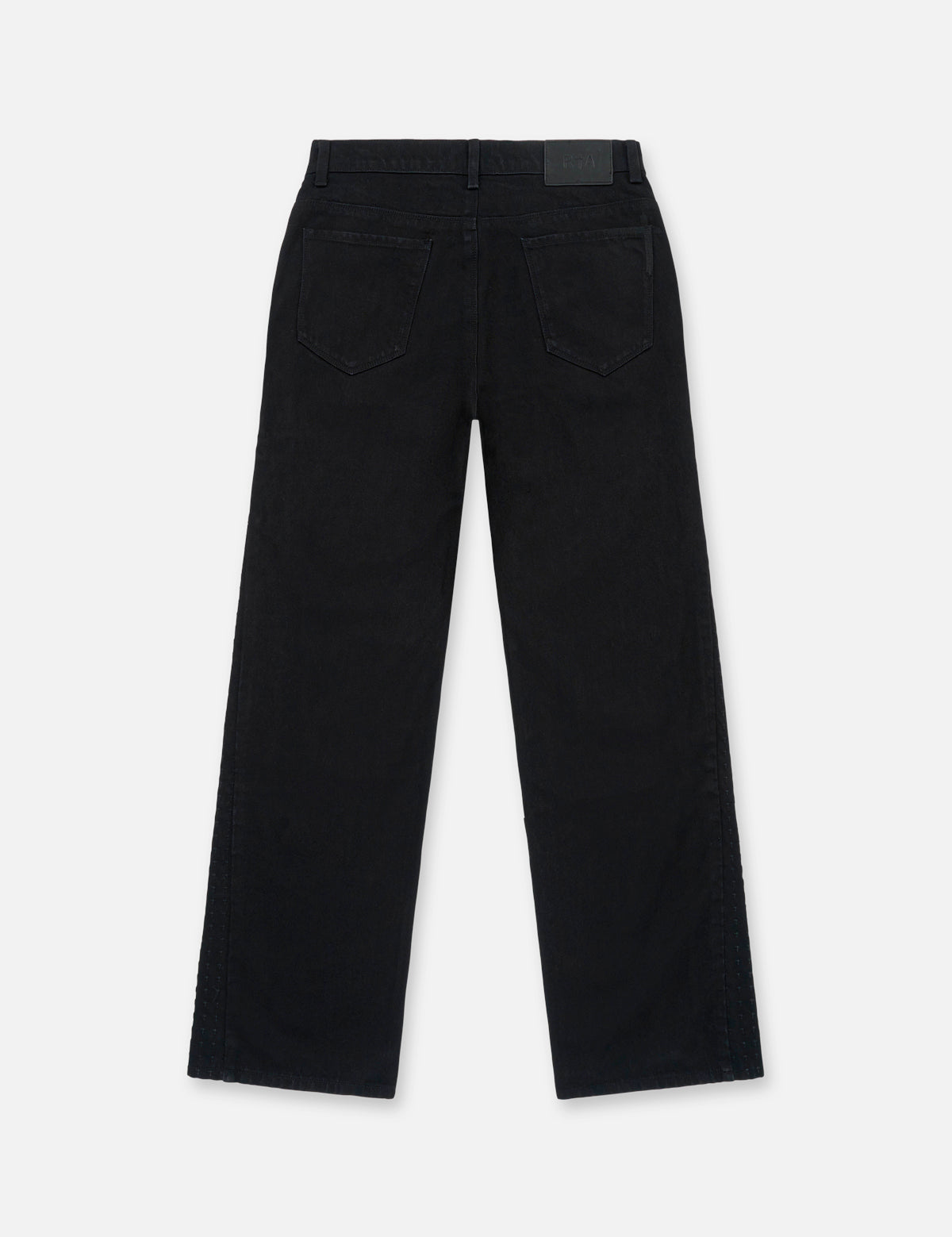 Black Denim Zed Straight Leg Jean with 3D Cross Details - Back View | RTA