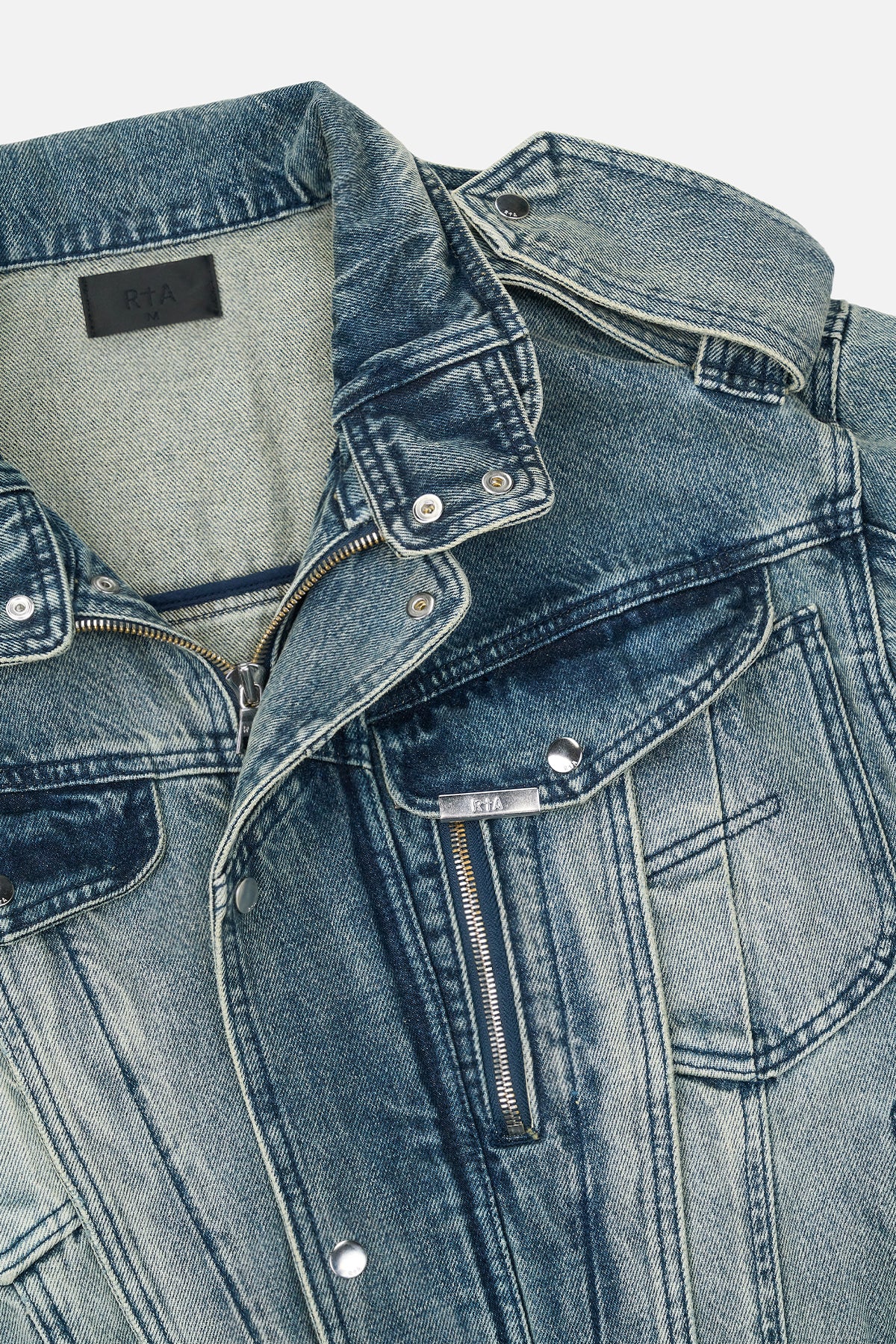 Rta Jacket Men's Blue Cropped Denim Jacket | RTA