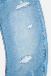 Glacier Blue Premium Denim Distressed Detail - Close Up | RTA