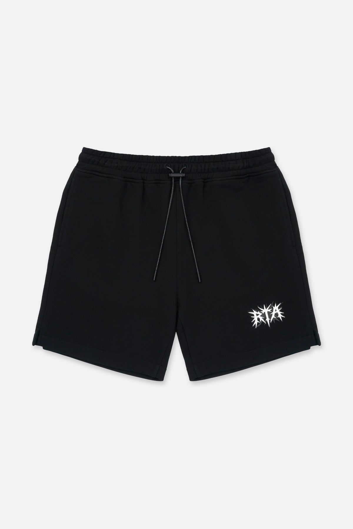 Black Cotton Clyde Shorts with Spike RtA Logo - Front View | RTA