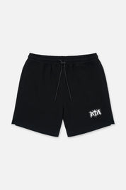 Black Cotton Clyde Shorts with Spike RtA Logo - Front View | RTA