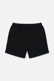 Black Cotton Clyde Shorts with Elastic Waistband - Back View | RTA