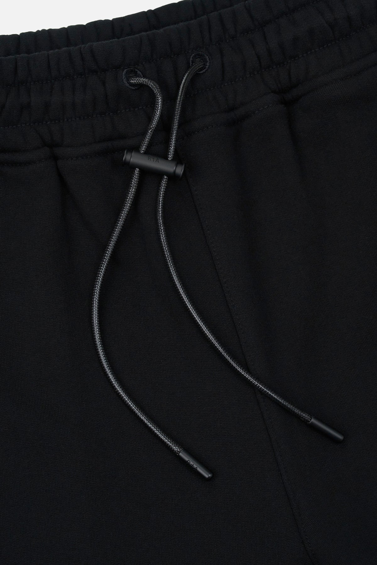 Black Clyde Shorts Toggle Drawstring Detail - Close Up | RTA