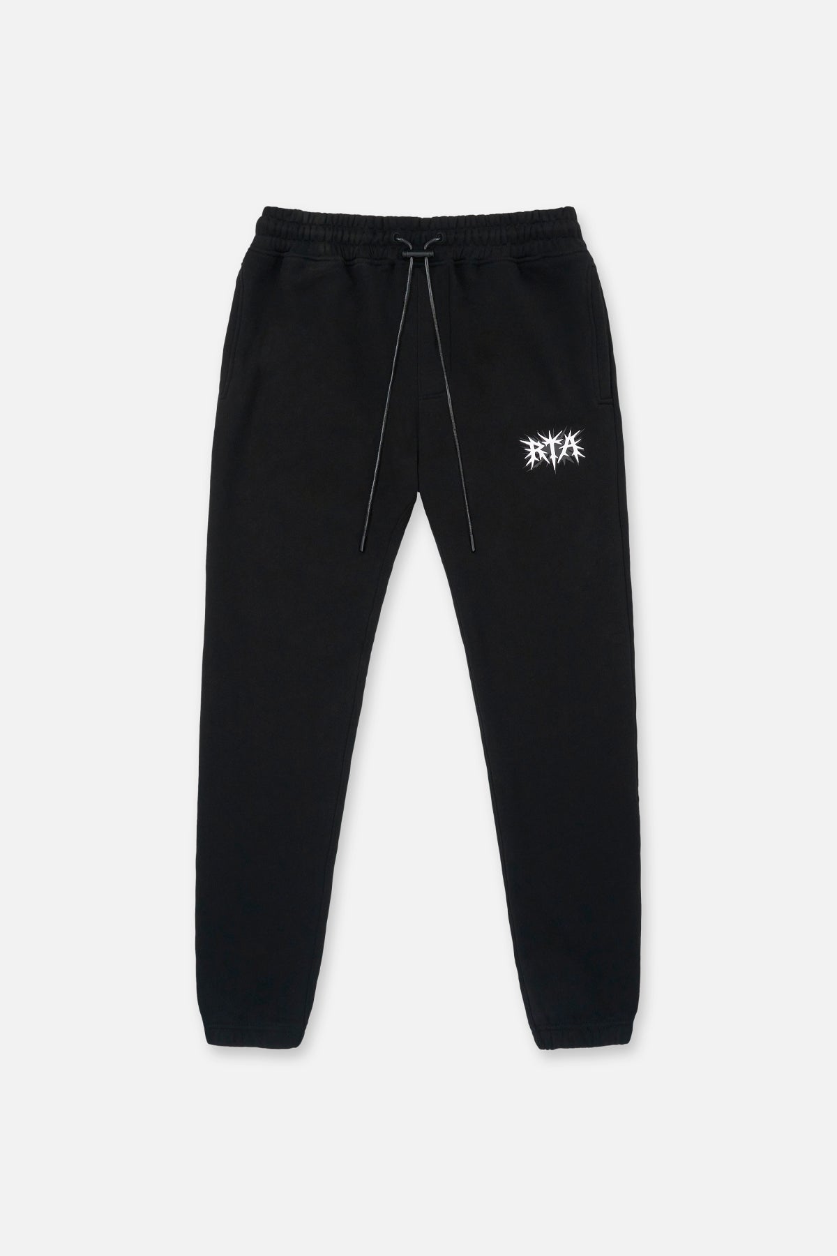 Black Cotton Owen Sweatpants with RTA Spike Logo - Front View | RTA