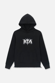 Black Cotton Jordan Oversized Hoodie with Spike RTA Logo - Front View | RTA