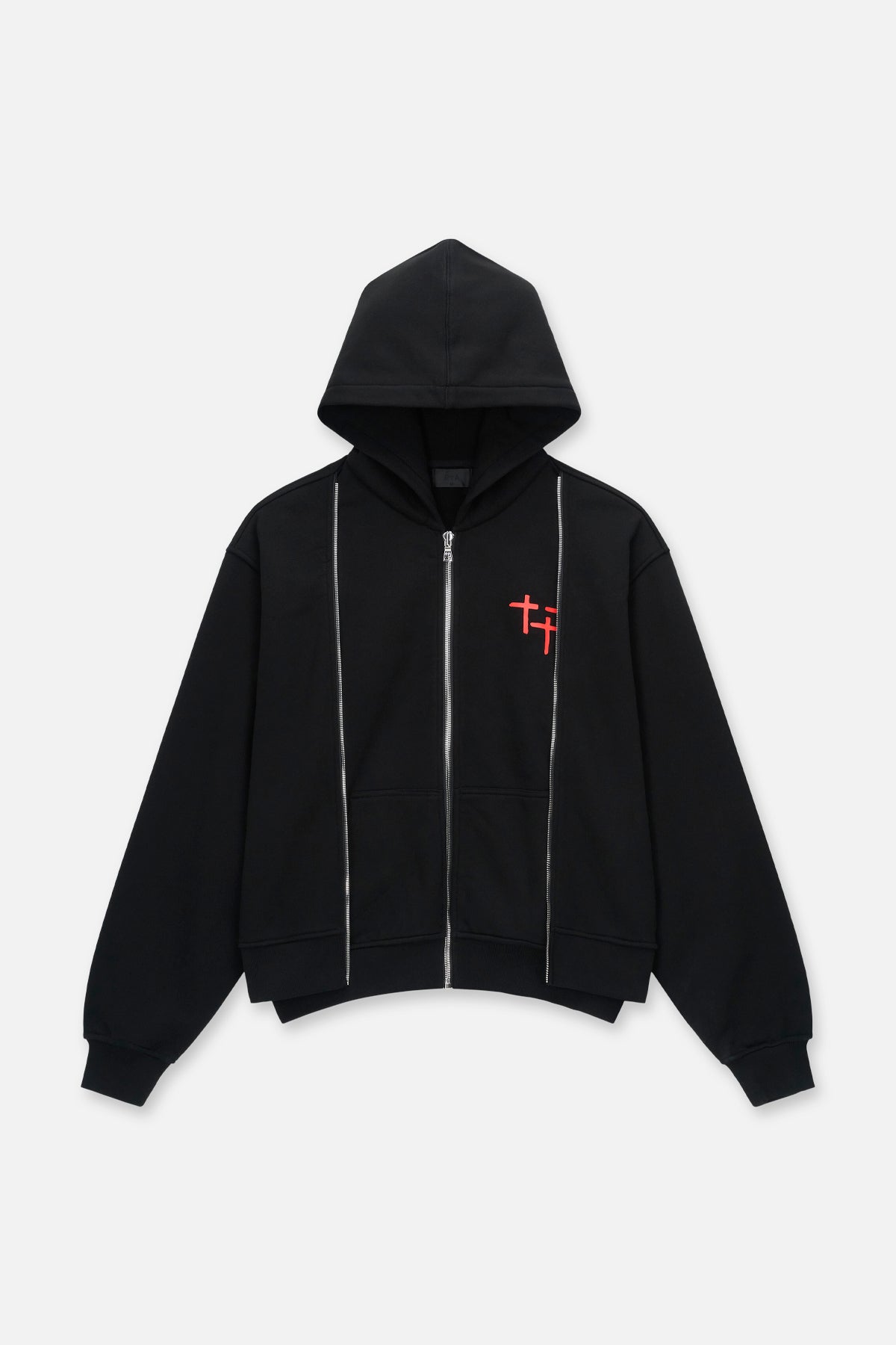REN LAYERED ZIP UP HOODIE | BLACK PLANETARY RTA
