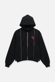 REN LAYERED ZIP UP HOODIE | BLACK PLANETARY RTA