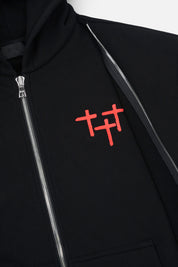 REN LAYERED ZIP UP HOODIE | BLACK PLANETARY RTA