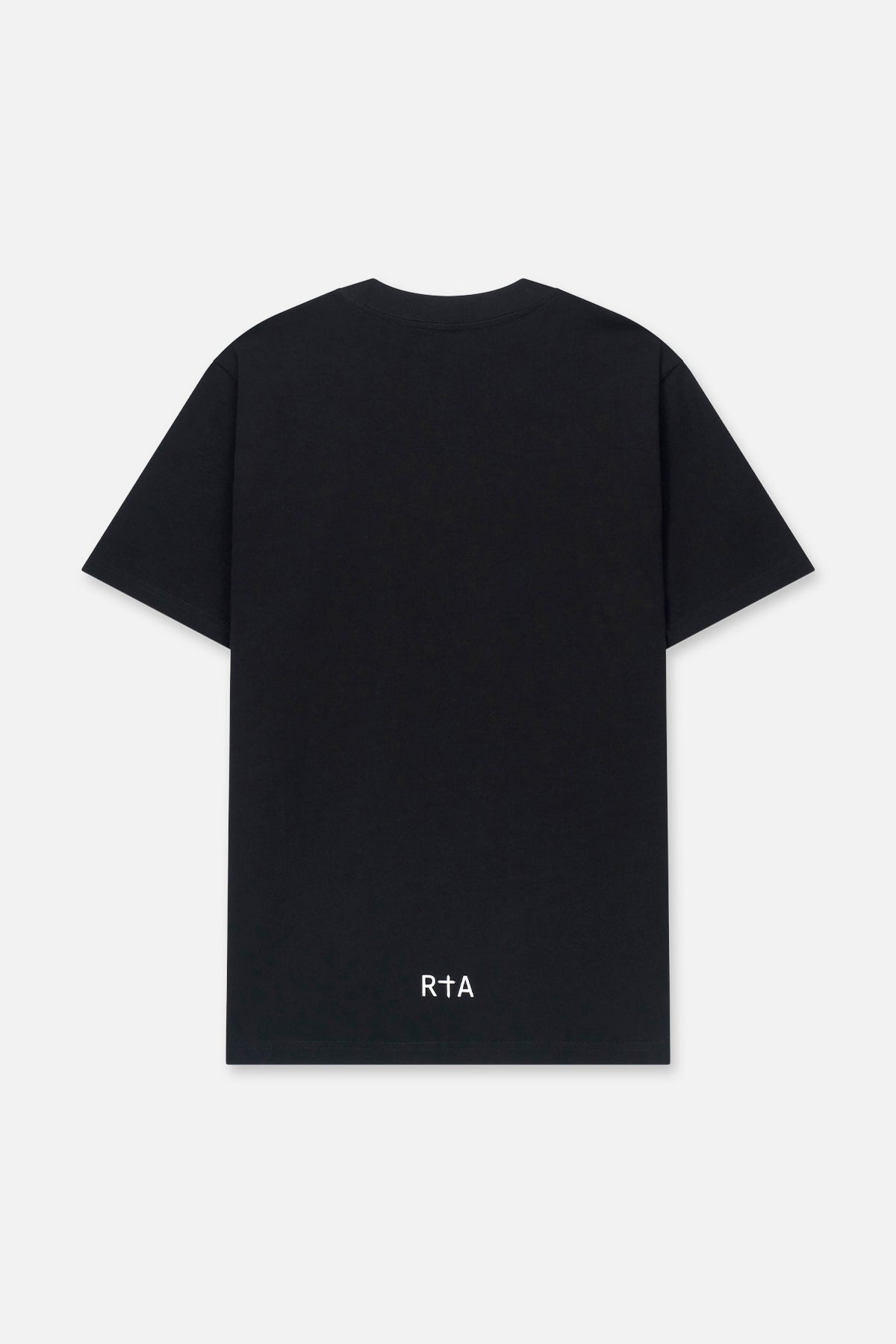 Black Cotton Liam Short Sleeve Tee with RtA Logo - Back View | RtA