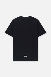 Black Cotton Liam Short Sleeve Tee with RtA Logo - Back View | RtA