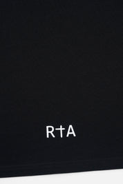 Black Cotton Designer Tee RtA Logo Detail - Bottom Hem | RtA