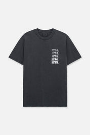 Black Cotton Liam Short Sleeve Tee with Stacked RtA Graphics - Front View | RtA