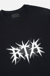 Black Cotton Spike Logo Tee - RTA Logo Detail | RTA