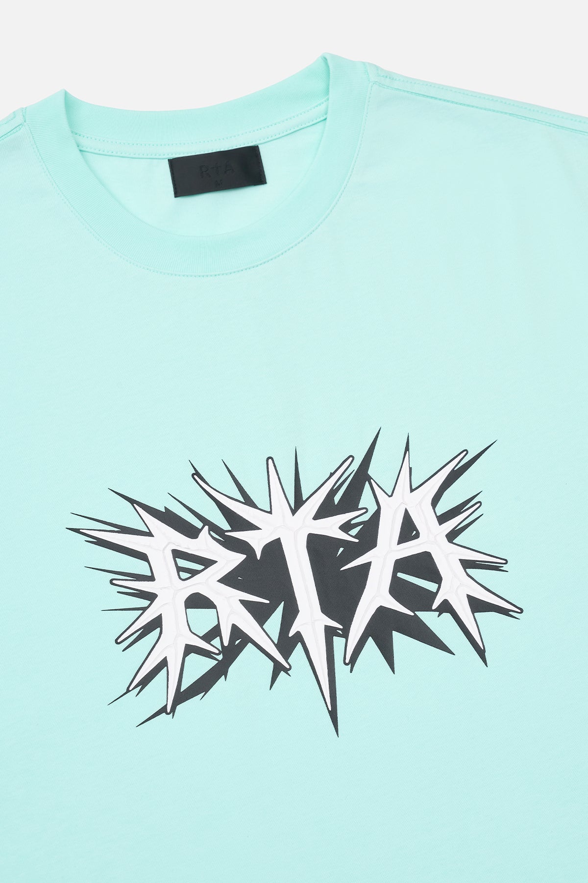 Turquoise Cotton Liam Spike Logo Tee - Graphic Detail | RTA