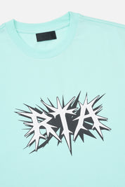Turquoise Cotton Liam Spike Logo Tee - Graphic Detail | RTA