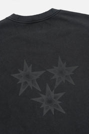 Black Cotton Tee Star Artwork - Back Detail Close-Up | RTA