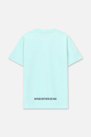 Turquoise Cotton Colin Oversized Tee Nothing Motivates Like Fear - Back View | RTA