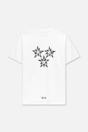 White Cotton Colin Oversized Tee with Smoky Star Graphics - Back View | RTA