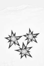 White Cotton Colin Oversized Tee - Black Star Graphic Detail | RTA