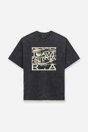 Black Cotton Elian Double Layered Tee - Front View | RTA