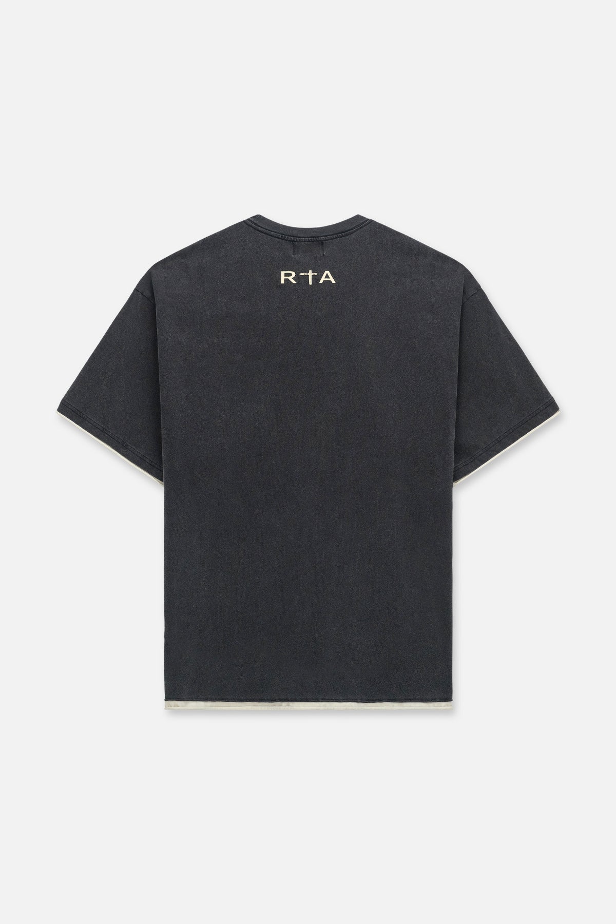 Black Cotton Elian Double Layered Tee - Back View | RTA