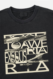 Black Cotton Elian Double Layered Tee - Chest Graphic Detail | RTA