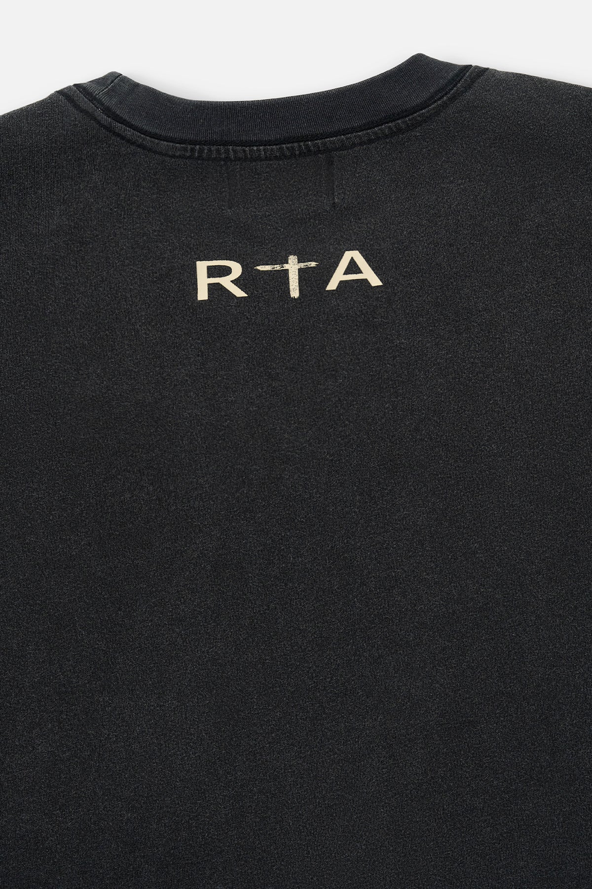 Black Cotton Elian Double Layered Tee - Back Logo Detail | RTA