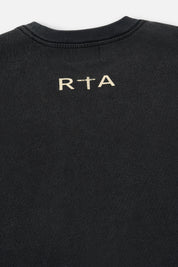 Black Cotton Elian Double Layered Tee - Back Logo Detail | RTA