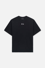 Black Cotton Elian Double Layered Tee - Front View with RtA Logo | RTA