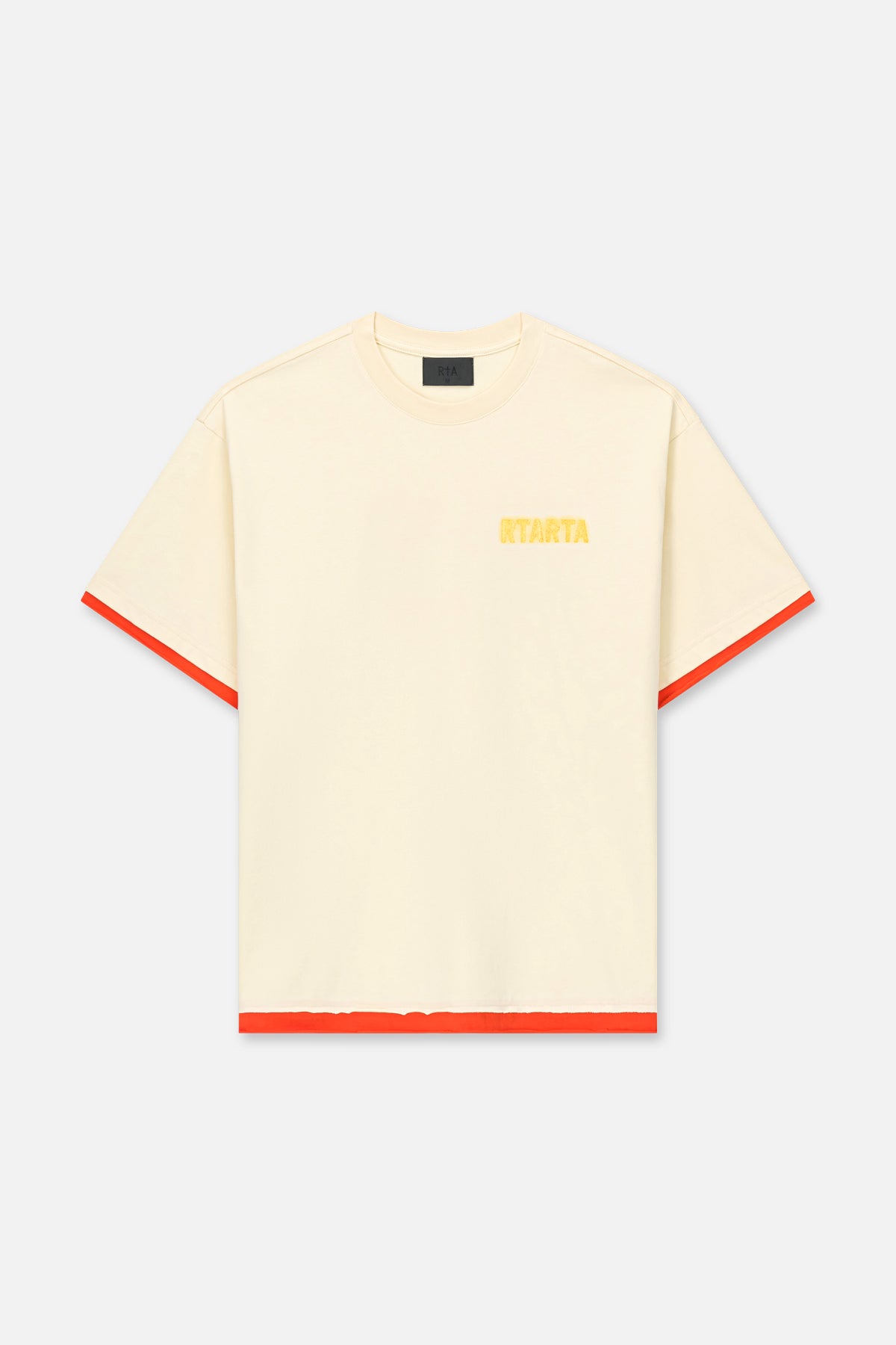 ELIAN DOUBLE LAYERED SHORT SLEEVE TEE | RAW SAND RTA