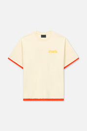 ELIAN DOUBLE LAYERED SHORT SLEEVE TEE | RAW SAND RTA