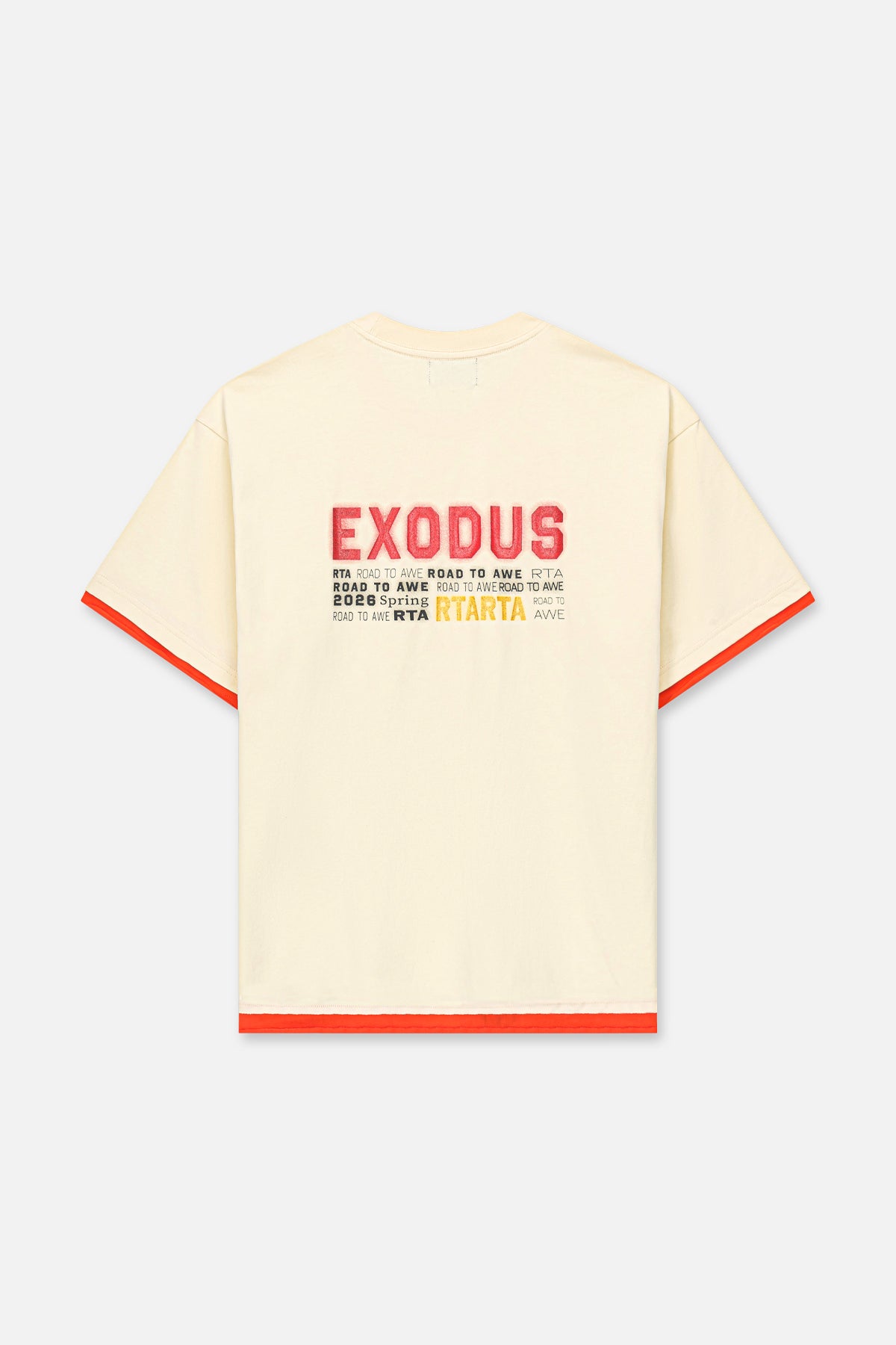 ELIAN DOUBLE LAYERED SHORT SLEEVE TEE | RAW SAND RTA