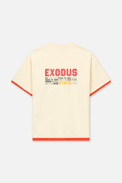 ELIAN DOUBLE LAYERED SHORT SLEEVE TEE | RAW SAND RTA