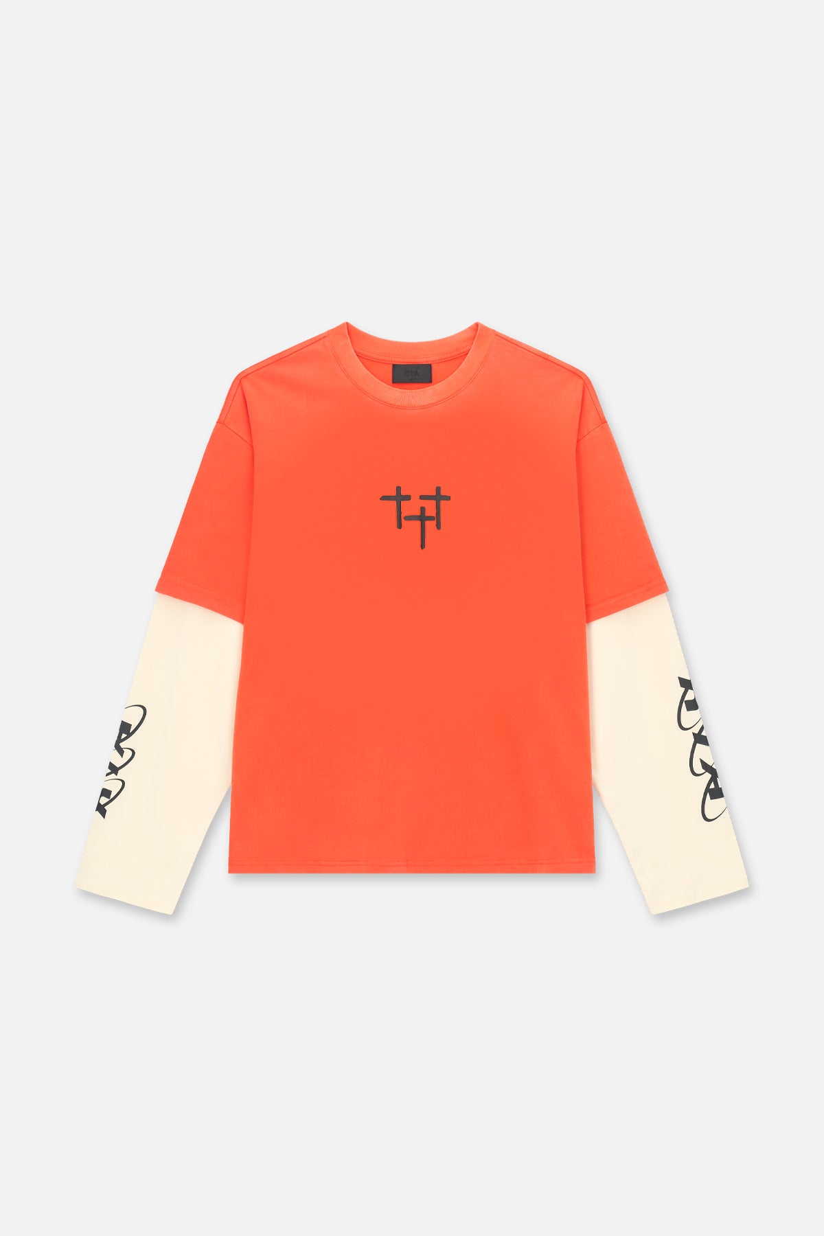 Men's Orange Double Layered Long Sleeve Tee | RTA