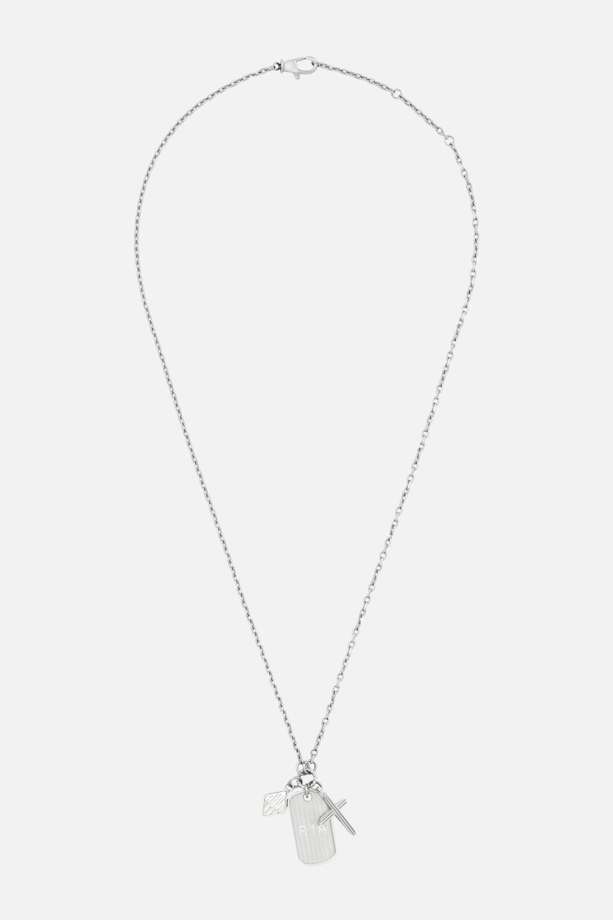 RION CHARM TAG NECKLACE | SILVER MULTI CHARM