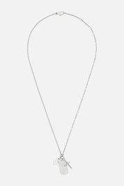 RION CHARM TAG NECKLACE | SILVER MULTI CHARM