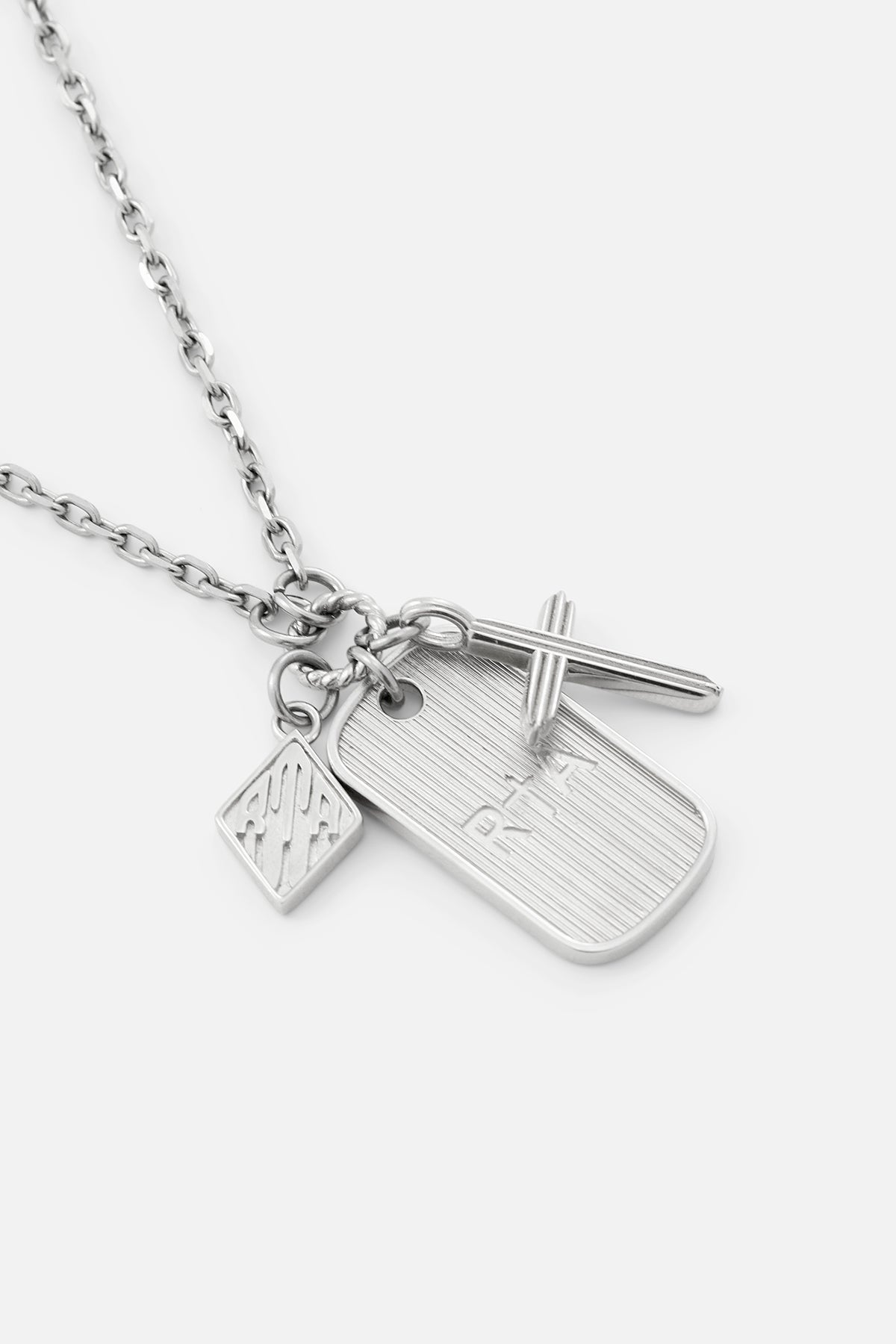 RION CHARM TAG NECKLACE | SILVER MULTI CHARM