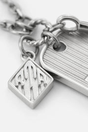 RION CHARM TAG NECKLACE | SILVER MULTI CHARM