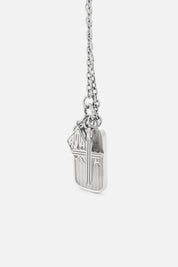 RION CHARM TAG NECKLACE | SILVER MULTI CHARM