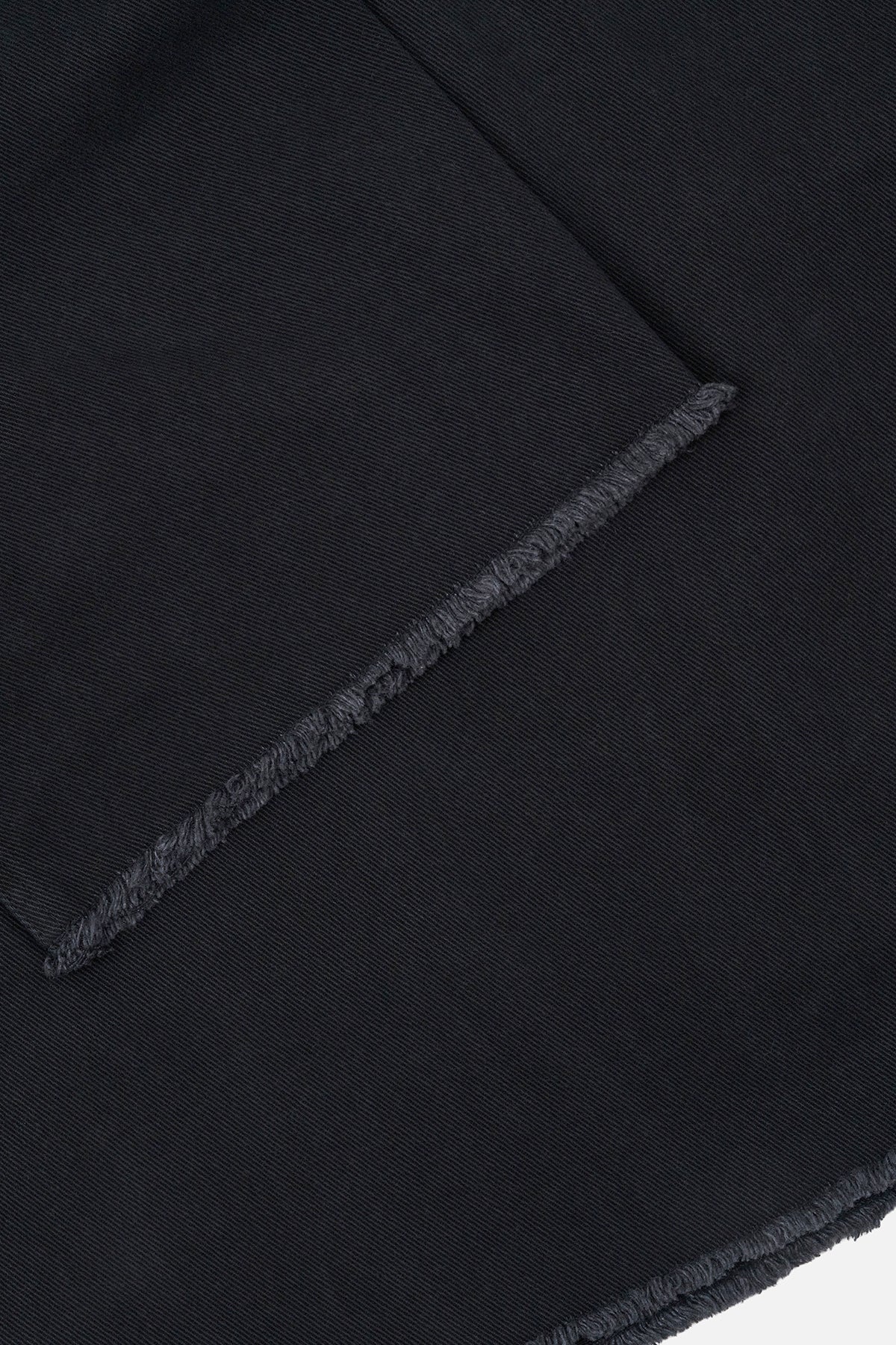 Washed Black Denim Raw Cut Hem Detail | RtA