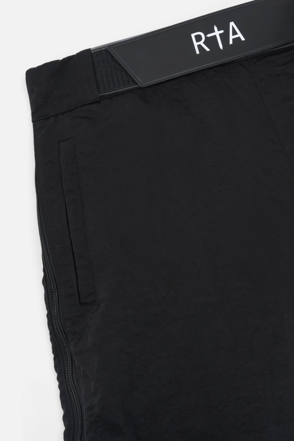 Black Track Pants with RtA Logo Waistband - Detail View | RtA