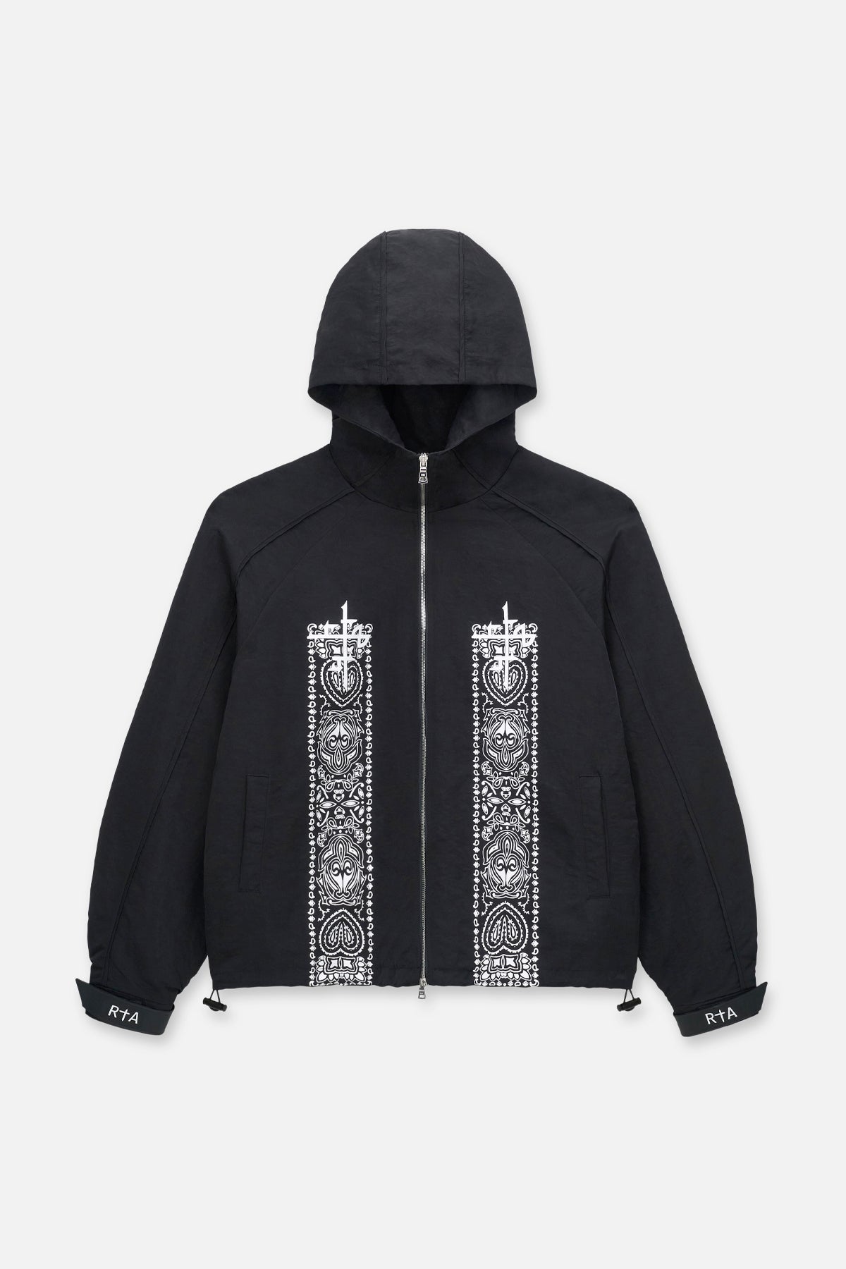 Men's Black Paisley Windbreaker Jacket | RTA