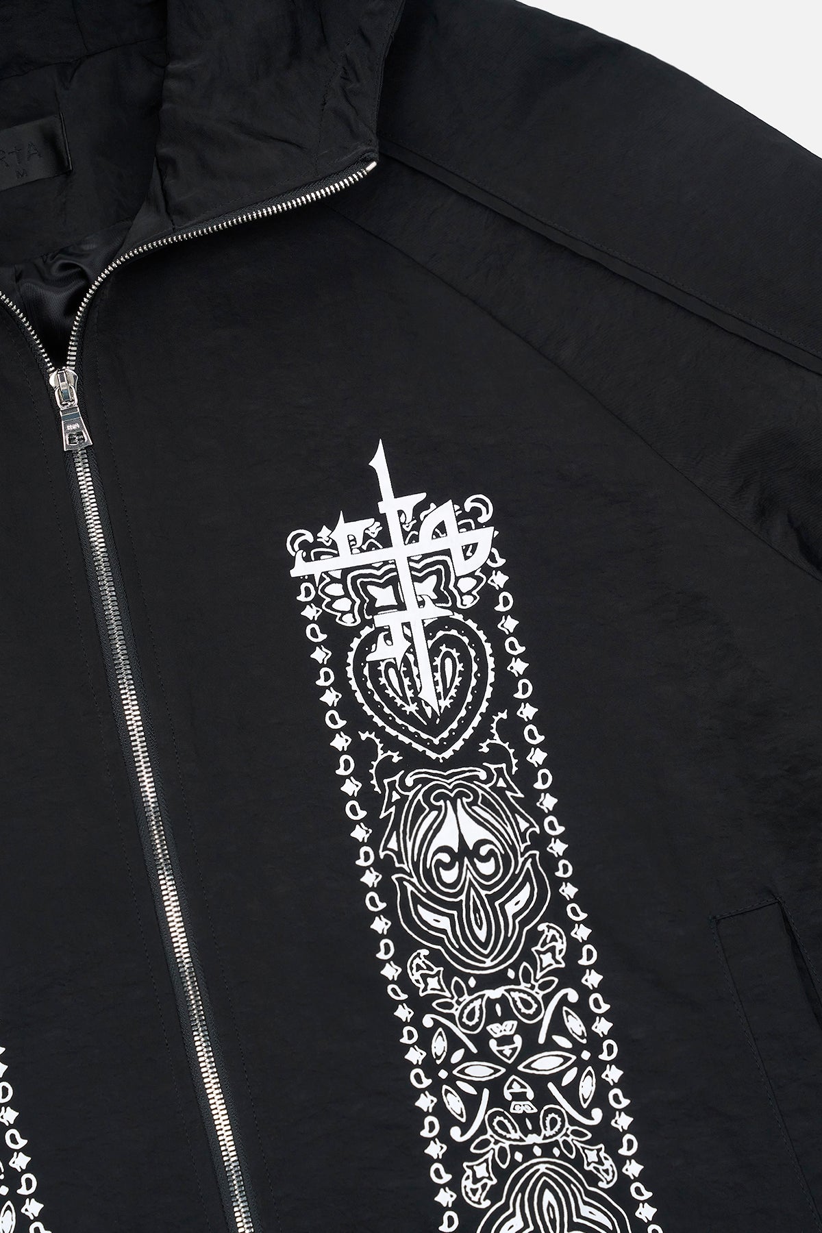  ウィンドブレーカー 2XL ブラック スポンサーロゴ入り Men's Black Paisley Windbreaker Jacket | RTA