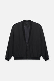 Black Leonard Bomber Jacket - Flat Lay Front | RTA
