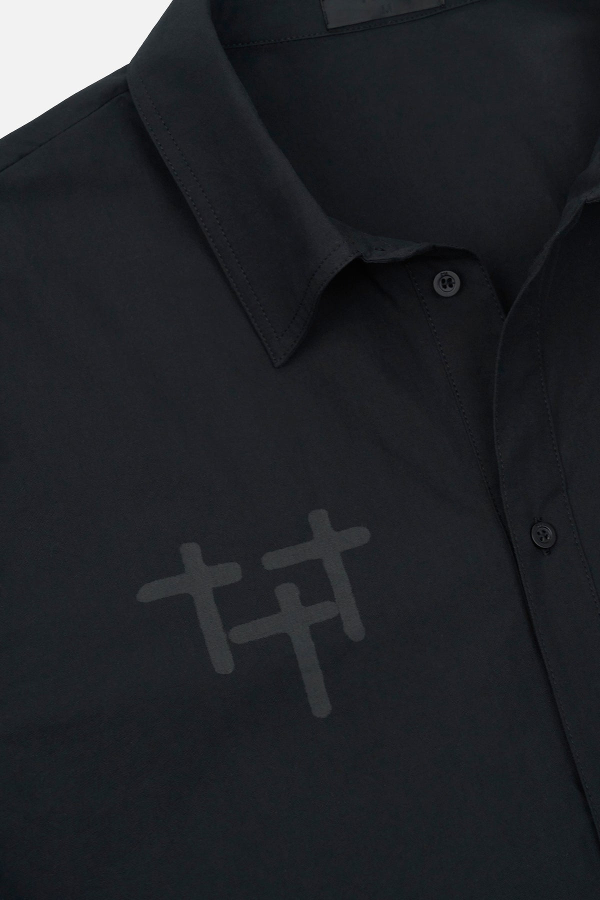Black Erik Shirt RTA Cross Graphics - Chest Detail Close-up | RTA
