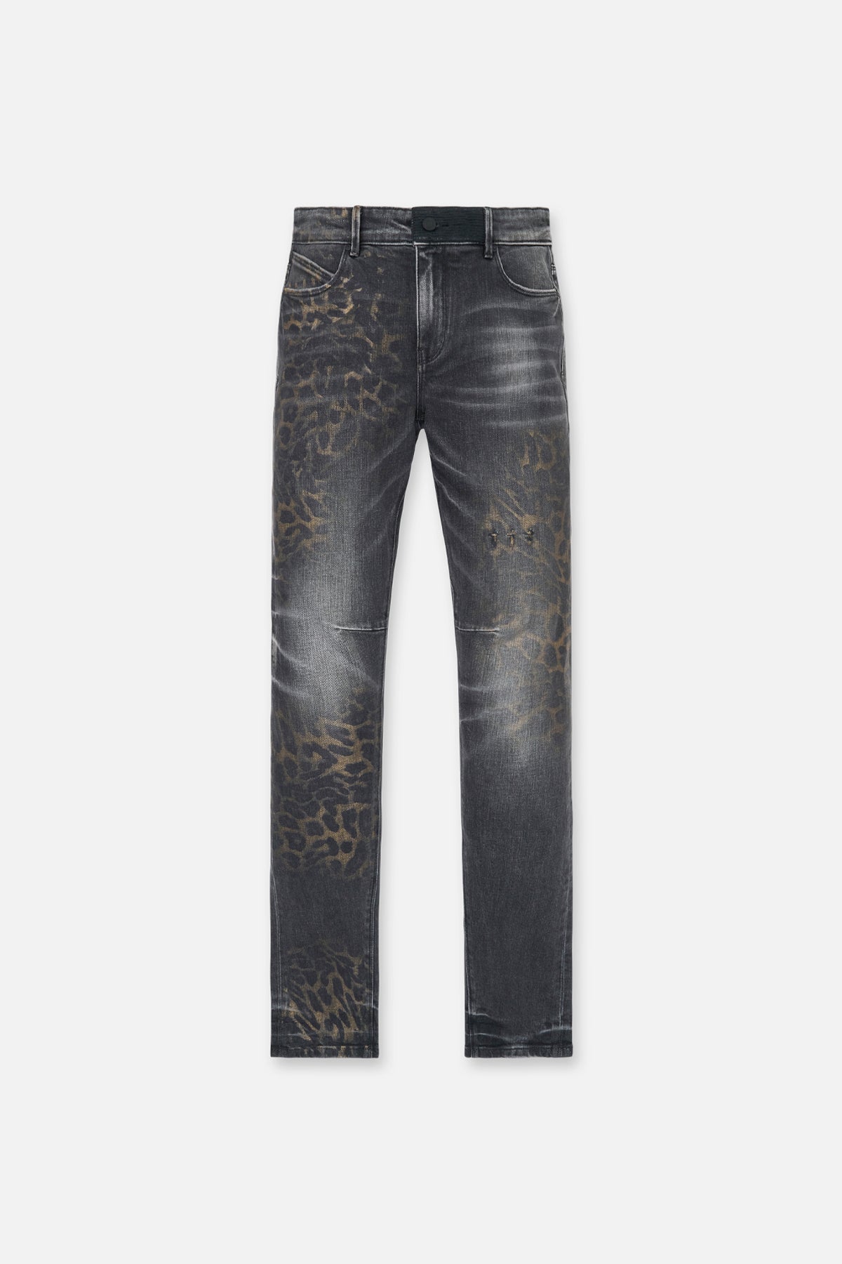 Nocturne Leopard Print Denim Skinny Jeans - Front View | RTA
