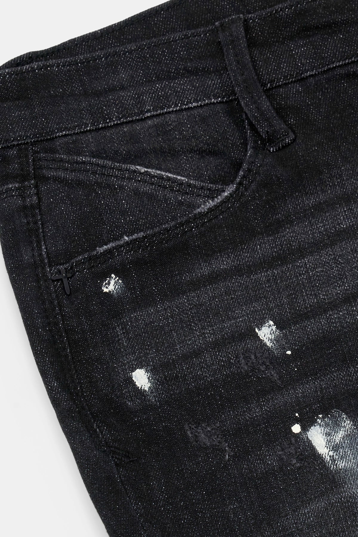 CLAYTON SKINNY JEAN | DISTRESSED CHARCOAL PAINT