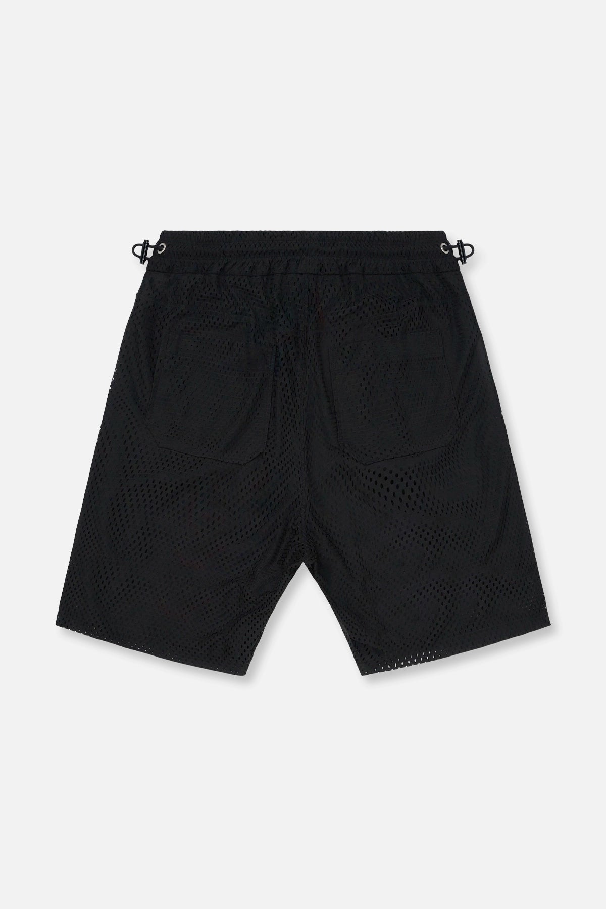 MESH SHORT | BLACK UPSIDE DOWN LOGO